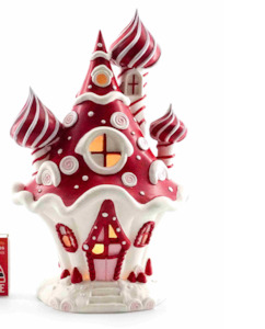 Gingerbread Peppermint And Candy Range: Candy Cane LED Gnome House