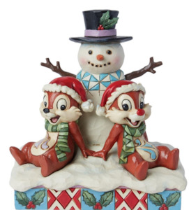 Disney Traditions - Jim Shore - Chip and Dale with Snowman