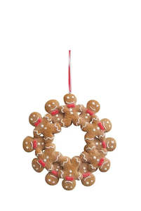 Gingerbread Collection: Gingerbread Man Hanging Wreath Decoration