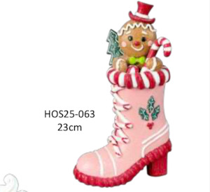 Candy Pastel Pink Boot with Gingerbread  - Pastel Theme