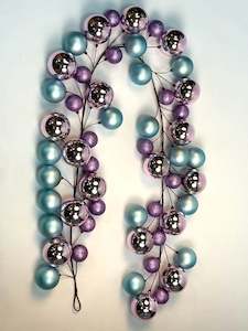 Christmas Trees: Teal Mauve Bauble Garland - 2m