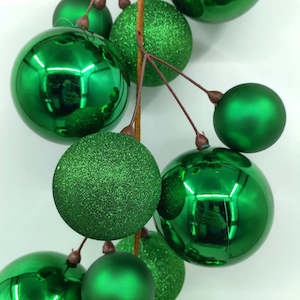 Christmas Trees: Mixed Green Bauble Garland - 2m