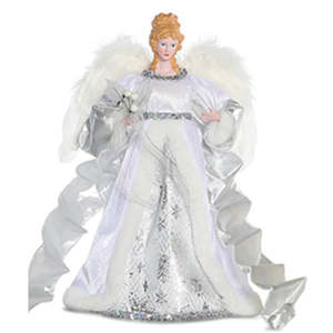 Tree Toppers 1: Angel tree topper - White and silver