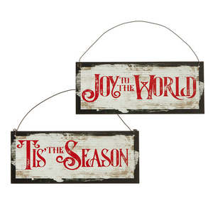 Joy to the World or Tis the Season Hanging Ornament