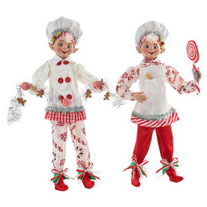 Raz Collection: Gingerbread Peppermint Posable Elf