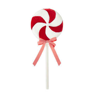 Raz Collection: Red and White Swirl Lollipop