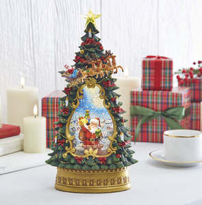 Santa in his Chimney Glitter and Light Water Tree