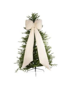 Tree Toppers 1: Winter White Velvet Bow - Long Tails