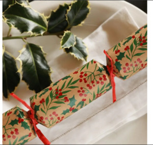Gift Voucher: Celebration Crackers - 10 inch - Holly Leaves