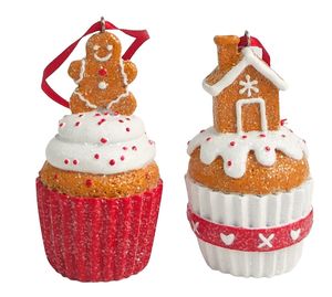 Gingerbread House Cupcake Hanging Decoration ( With Gingerbread House)