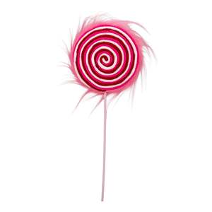 Gingerbread Peppermint And Candy Range: Red Pink Fluffy Swirl Lolly Pop
