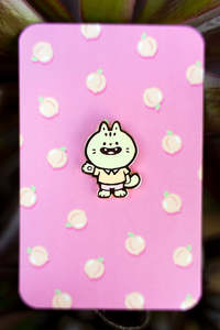Peachy Kitten Enamel Pin by Stacey Robson