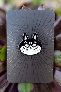 'Three-Eyed Cat' Glow-in-the-Dark Pin by Stacey Robson