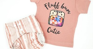 Clothing: Cloth Nappy Tee - Fluff Bum Cutie