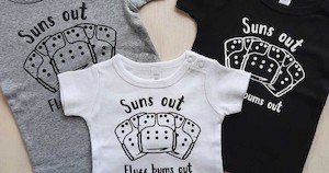 Other Nappy Accessories: Cloth Nappy Tee - Fluff Bums Out (Outline)