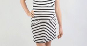 Maternity & Nursing Wear: Mrs Smith Maternity Breastfeeding Striped Tee Dress