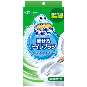 Bath Toilet: Johnson Scrubbing Bubbles Toilet Brush (1 Handle, 1 Stand, 4 Replacement Heads)，