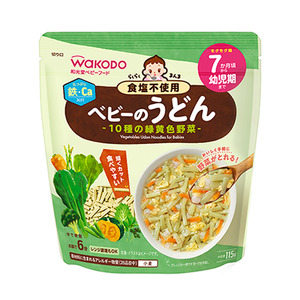 Frontpage: Wakodo baby food easy cooking salt-free vegetables Udon Noodles 7+ months 115g