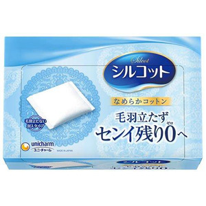 Skincare: Unicharm Silcot Cotton Smooth Cotton Lint-Free Enclosed Type 82 sheets