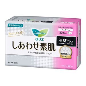 Bodaycare: kao Laurier Happy Bare Skin Deodorizing Plus sanitary pads 20.5cm 22 Pieces