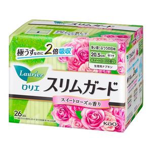 Bodaycare: KAO Laurier Slim Guard 20.5cm for Heavy to Normal Flow Days Sweet Rose Scent 26pcs