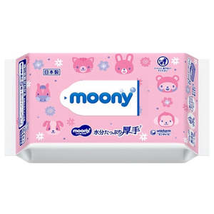 【Mega sale One Pack】Unicharm Moony Baby Wipes extra moisture thick type 64 sheet
