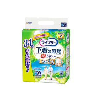 Bodaycare: Unicharm Lifree Ultra-Thin Underwear-like Pants Size M 34pcs