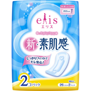 Bodaycare: Elleair Elis New Bare Skin Feel 20.5cm for Heavy to Normal Flow Days Wingless 52pcs