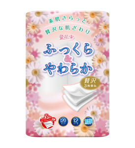Home Living: Marutomi Bouquet Plump & Soft Toilet Papers 3-ply 12pcs