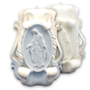 Products: Carved Candles Our Lady of Grace 14cm Church Candles
