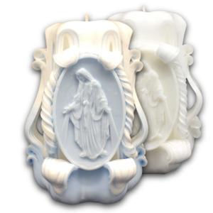 Products: Carved Candles Our Lady of Grace 14cm Church Candles