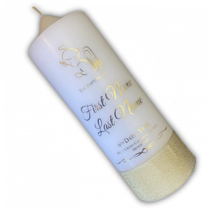 Products: Baptism Candles with Ribbon Church Candles