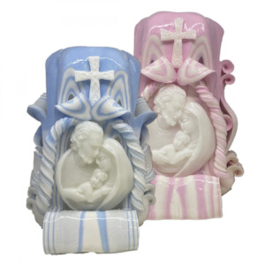 Carved Candles Holy Family 14cm Church Candles