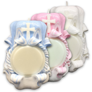 Carved Candles Cross 14cm Church Candles