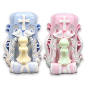 Products: Carved Candles Praying child 14cm Church Candles
