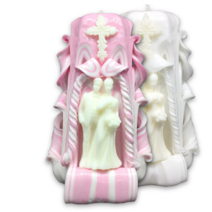 Carved Candles Wedding Candles 18cm Church Candles