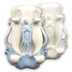 Carved Candles Lourdes 14cm Church Candles