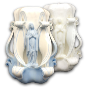 Products: Carved Candles Lourdes 14cm Church Candles