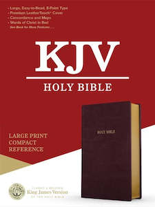 Bibles: KJV  Bible Compact Ref Burgundy L/P Lth/Touch