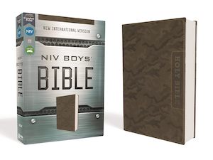 NIV  Bible Boys Brown Camo Lth/Soft