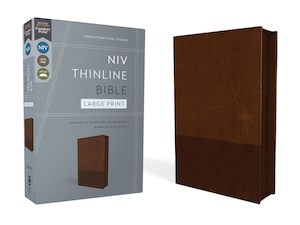 Niv Translation: NIV Thinline Bible Large Print Zippered Brown I/L