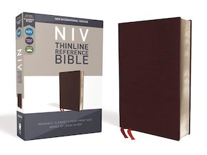 NIV Thinline Reference Bible Burgundy Bonded Leather