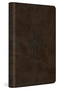 Esv: ESV  Bible Thinline Value Large Print Olive with Cross