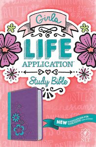 Nlt: NLT Girls Life Application Study Bible Purple/Teal Flower