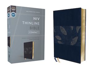 NIV Thinline Bible Compact Blue Floral I/L