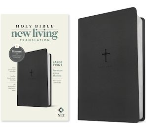 Nlt: NLT Bible Large Print Premium Value Thinline Filament Blac