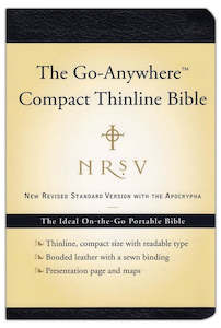 Nsrv: NRSV Pocket Bible Navy B/ Lth Apoc Go Anywhere