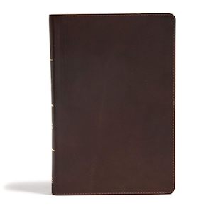 CSB Super Giant Print Reference Bible, Brown Genuine Leather