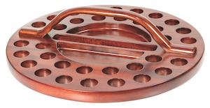 Trays And Plates: Communion Tray Wooden Round 34 Glass