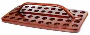 Trays And Plates: Communion Tray Wooden 40 Glass Dark